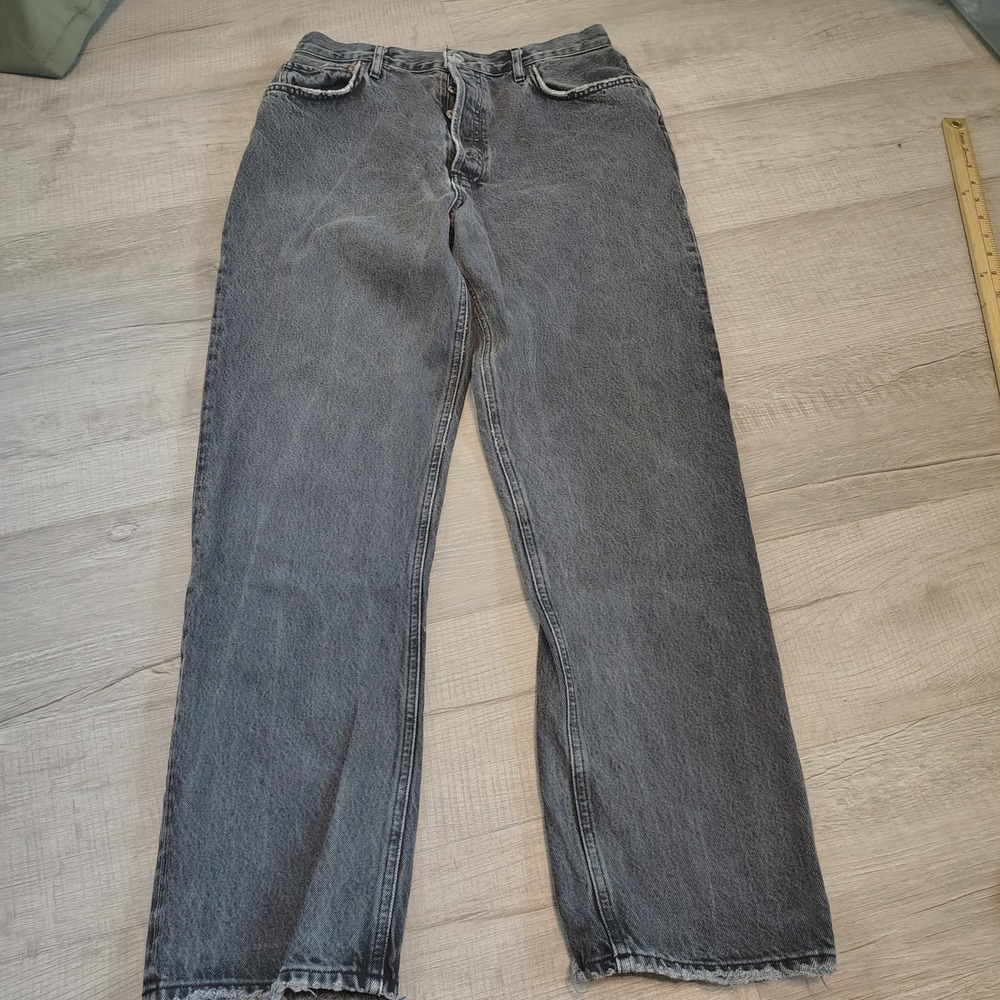 Agolde Straight Leg Jeans in Faded Black